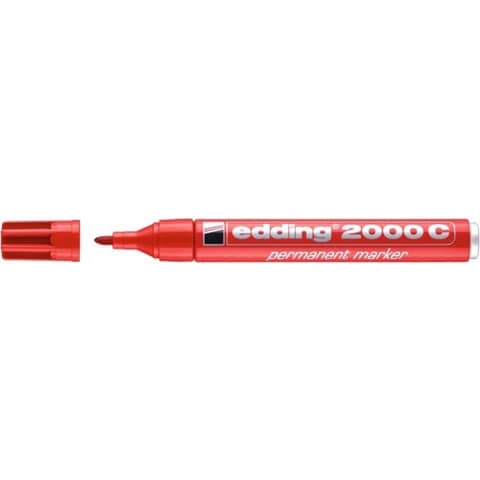 Marcatore permanente edding 2000 C punta tonda 1,5-3 mm rosso - E-2000C 002